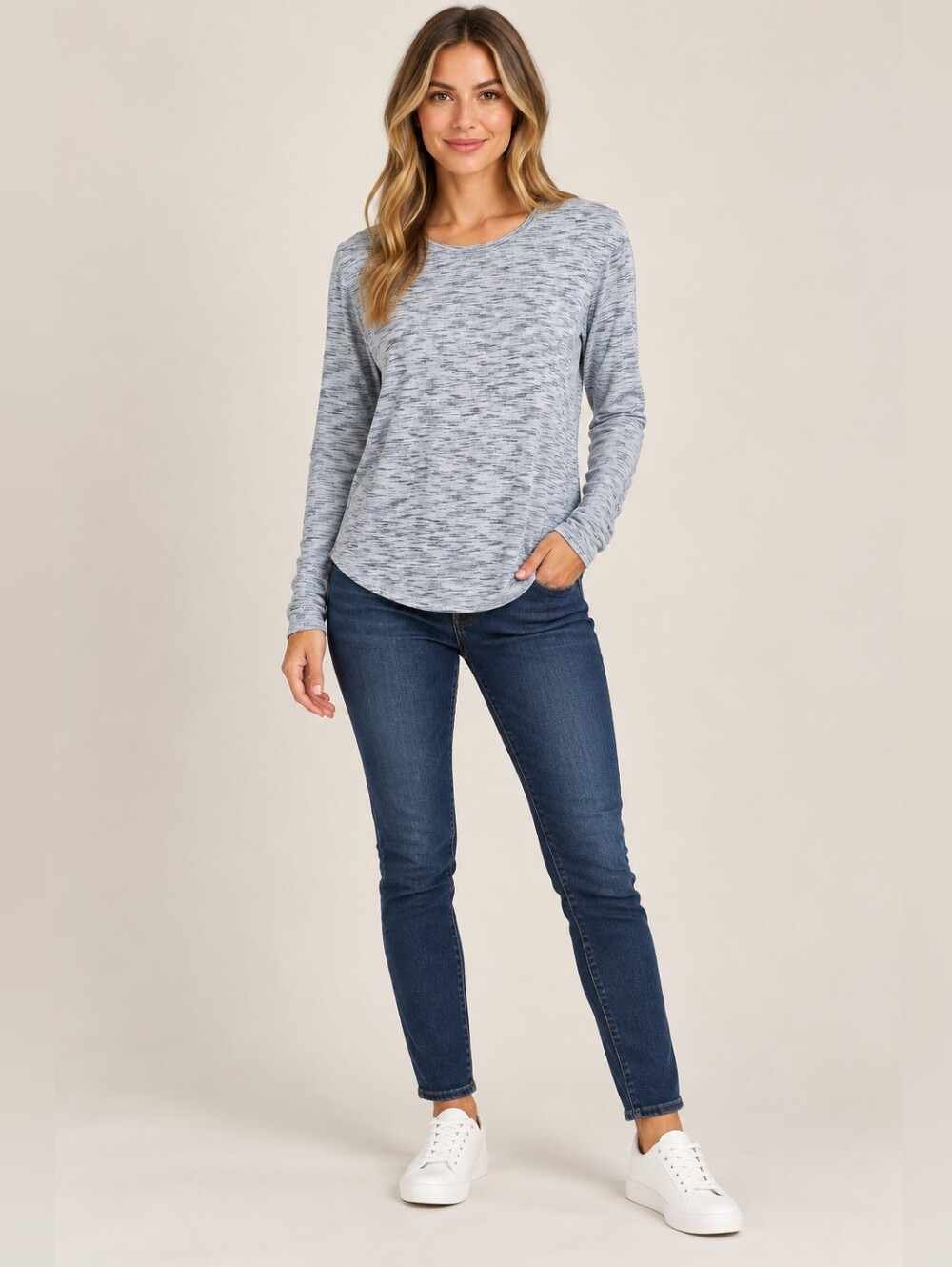 lululemon athletica Heathered Gray Long-Sleeve Top